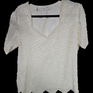 Laurence Kazar Vintage Silk Top Size M